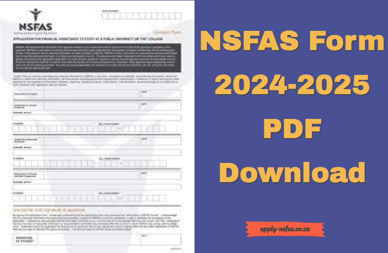 NSFAS Form 20242025 PDF Download